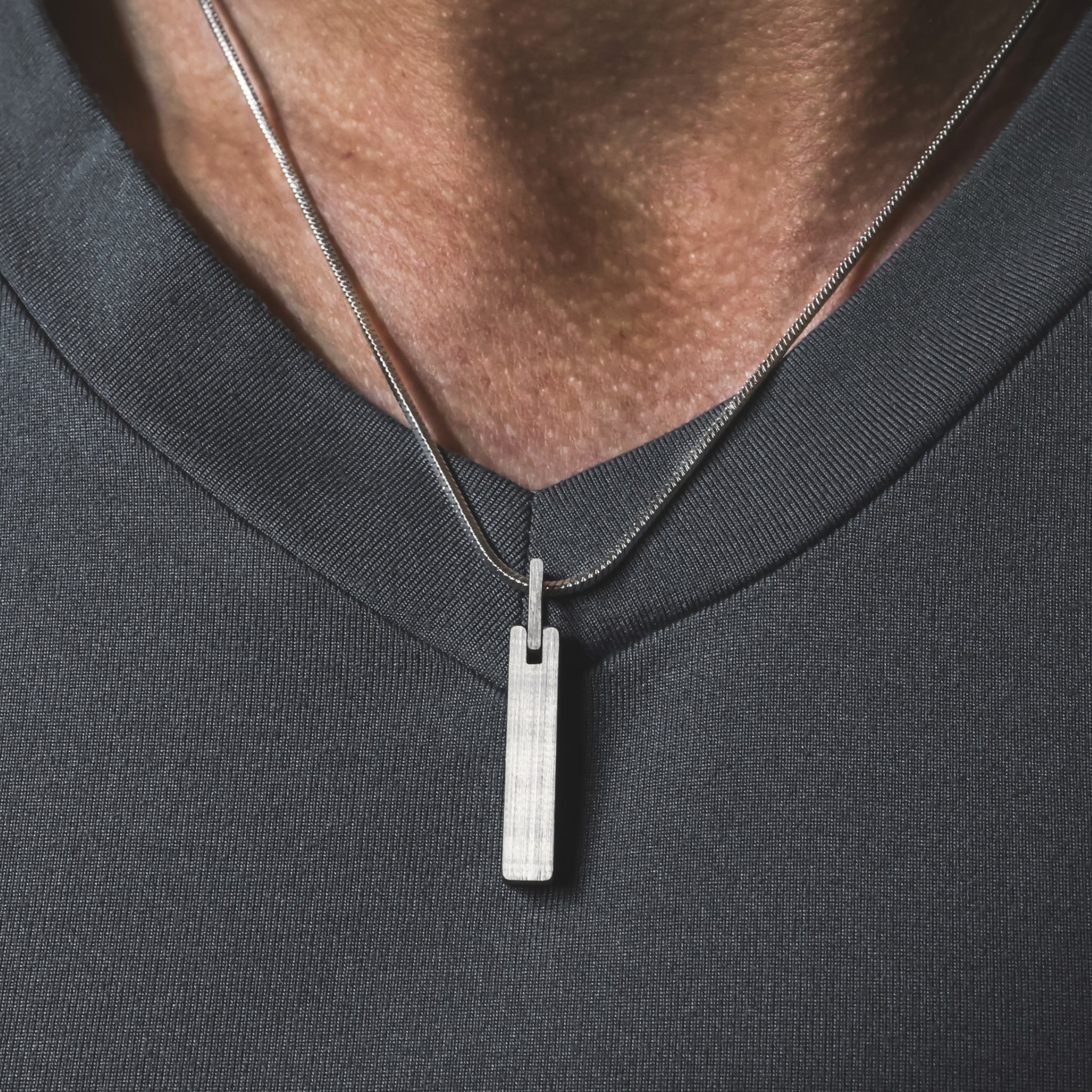 Aurelius | Men's Brushed Silver Chain Pendant Necklace | Thorum