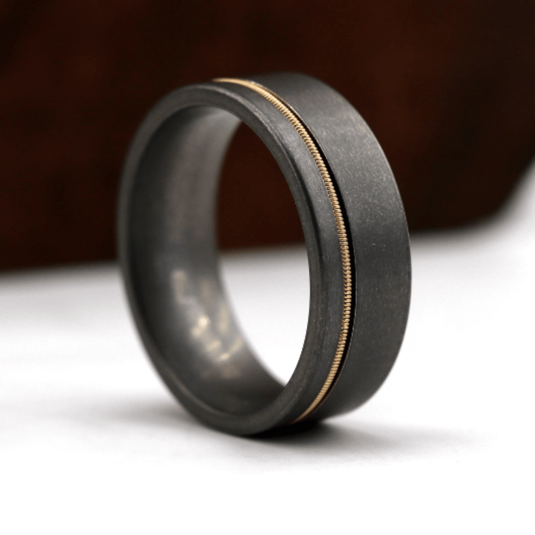 The Hendrix | Gunmetal Guitar String Ring, Wedding Ring | Thorum
