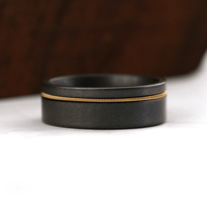 The Hendrix | Gunmetal Guitar String Ring, Wedding Ring | Thorum