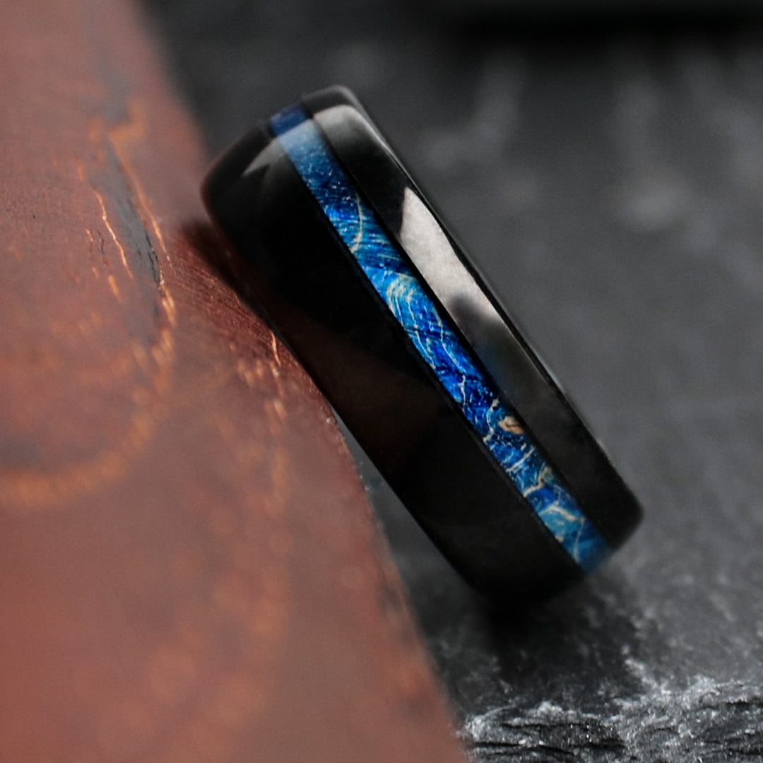 The Starry Night | Blue Burl Wood Ring | Thorum