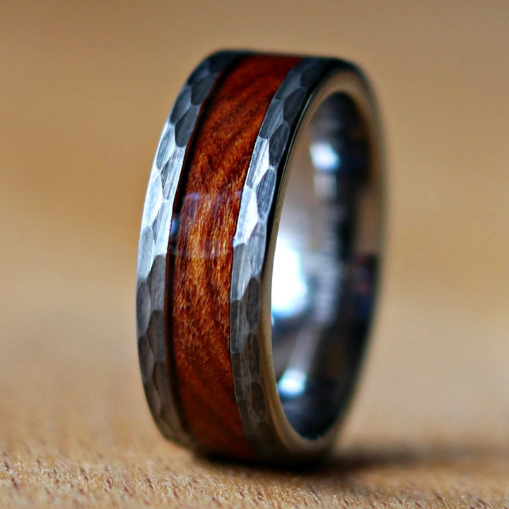 The Zeus | Ironwood Ring, Hammered Ring | Thorum