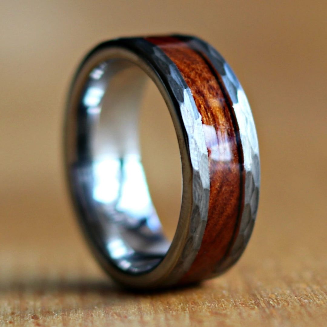 The Zeus | Ironwood Ring, Hammered Ring | Thorum