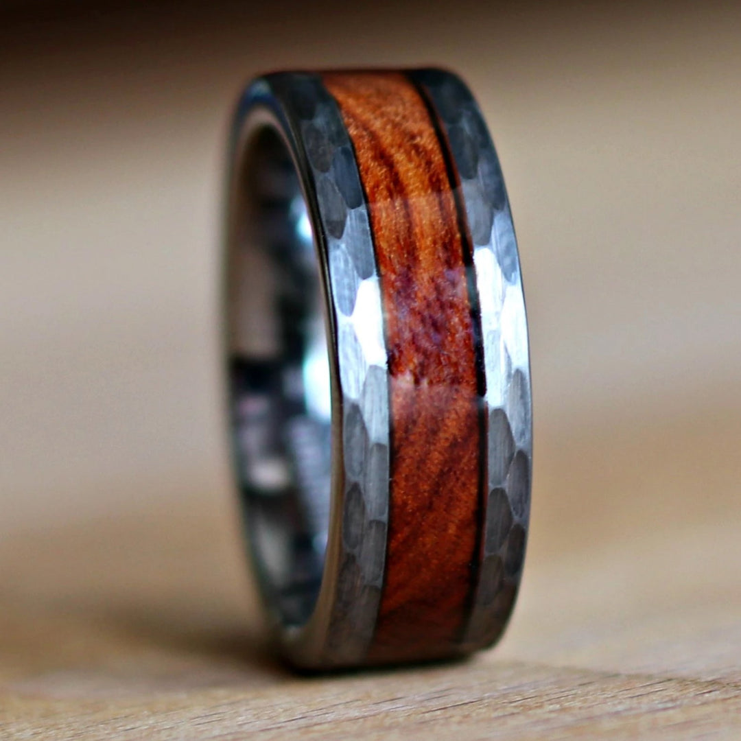 The Zeus | Ironwood Ring, Hammered Ring | Thorum