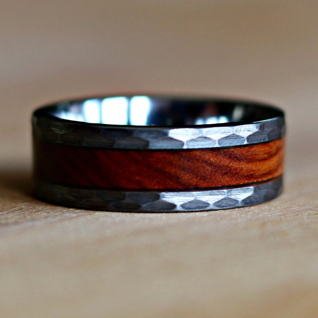 The Zeus | Ironwood Ring, Hammered Ring | Thorum